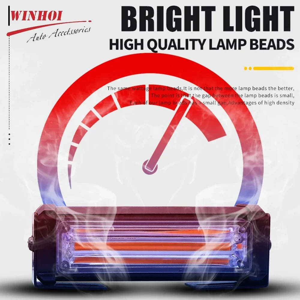 2 in 1 Cob Car LED Strobe Lights LED Stroboscopes Warning Emergency Flashing Lamp Auto Grill Red Blue Beacon for Truck Trailer