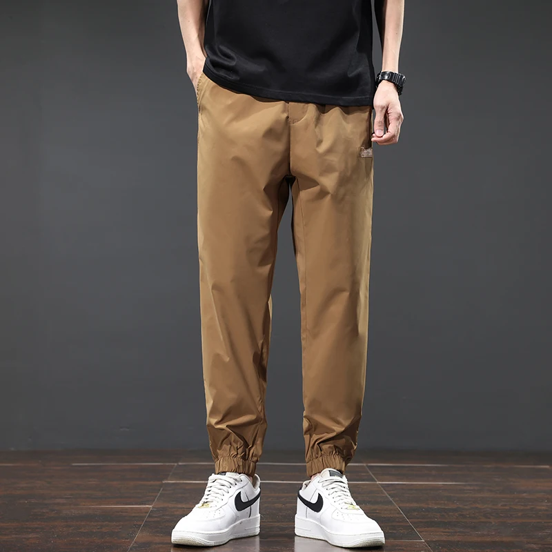 

2024 Summer Casual Pants Men Thin Business Stretch Slim Elastic Waist Jogger Korean Classic Thin Black Gray Khaki Trousers Male