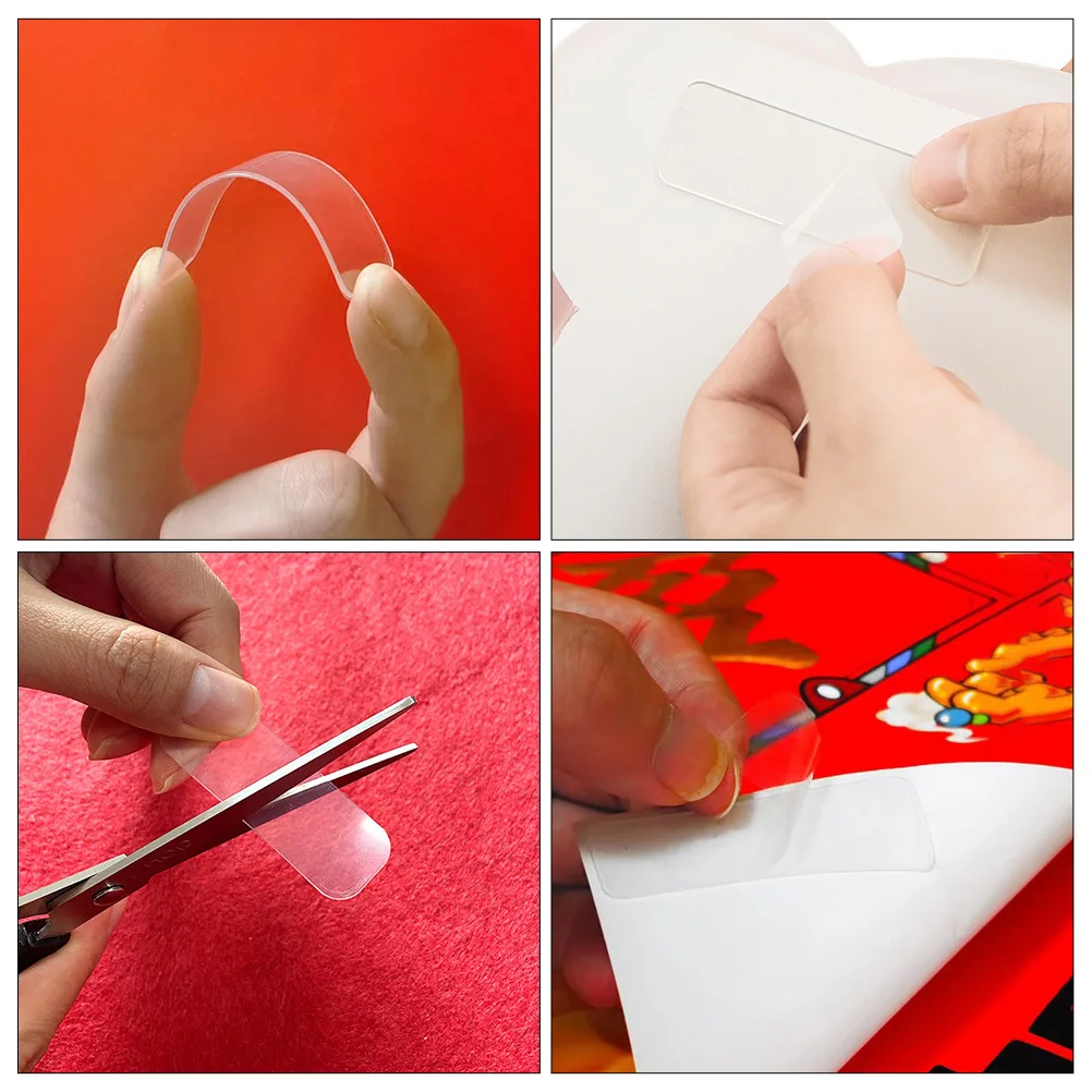 

5 Boxes Double Sided Tape for Walls Spring Couplets Hanging Traceless Washable Adhesive Tapes for Home Decoration DIY Projects