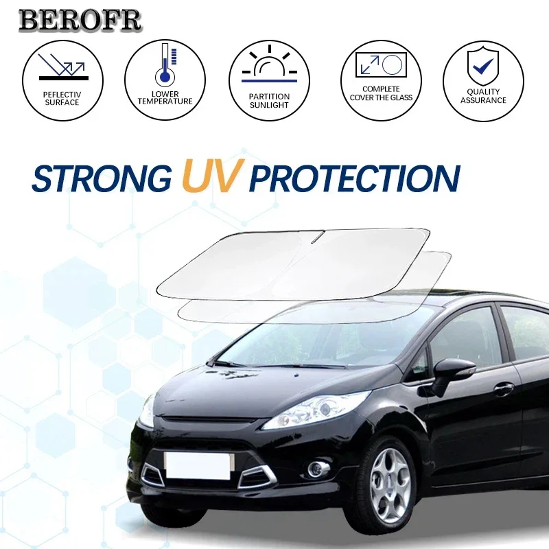 Windshield Sun Shade For Ford Fiesta MK6 MK7 ST Line Sunshade Sun Visor Protector Foldable Blocks UV Rays Keep Your Car Cooler