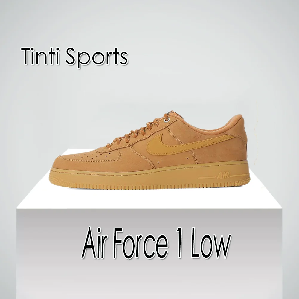 Nike Air Force 1 Low Klassieke honderd mode atletische vrijetijdsschoenen Comfortabele draagbare boardschoenen bruin