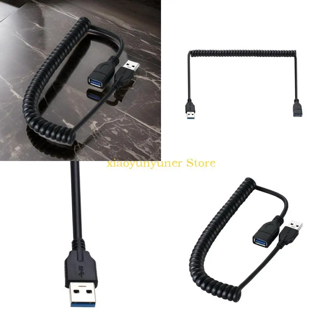 

P9JB Спираль Удлинительный кабель USB Кабель «папа-мама» поддерживает передачу данных