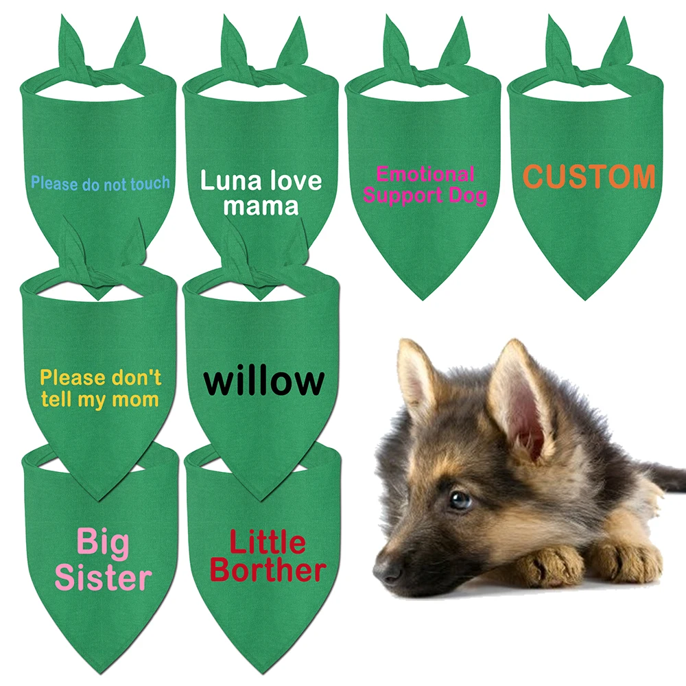 Personalized Pet Dog Name Triangle Scarf Custom Puppy Bandana Pet Bib Collar Lovely Gift For Dogs Neckerchief Pet Accessories