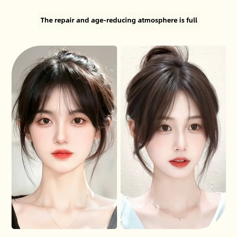 حجم 4x6 مشبك شعر بشري طبيعي في الانفجارات حافة غير مرئية استبدال هامش الجبين شعري الانفجارات الفرنسية للنساء ارتداء اليومي