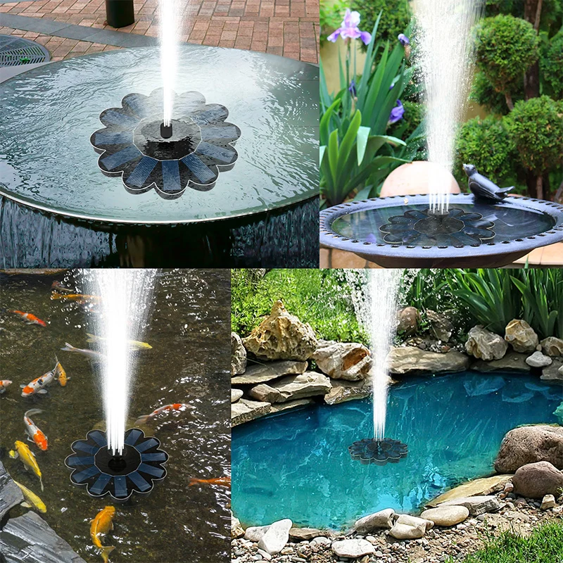 Floating Solar Fountain Pumps Polysilicon Board Bird Bath Fountain Pump Ideal for Outdoor Garden Pools Bird Baths Small Ponds