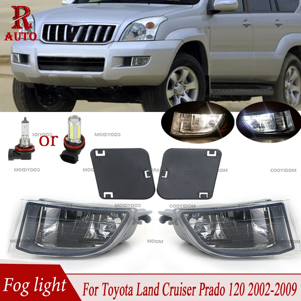 R-AUTO Fog Lamp Headlight LED DRL Foglight Halogen Fog Light Foglamp For Toyota Land Cruiser Prado 120 2002-2006 2007 2008 2009