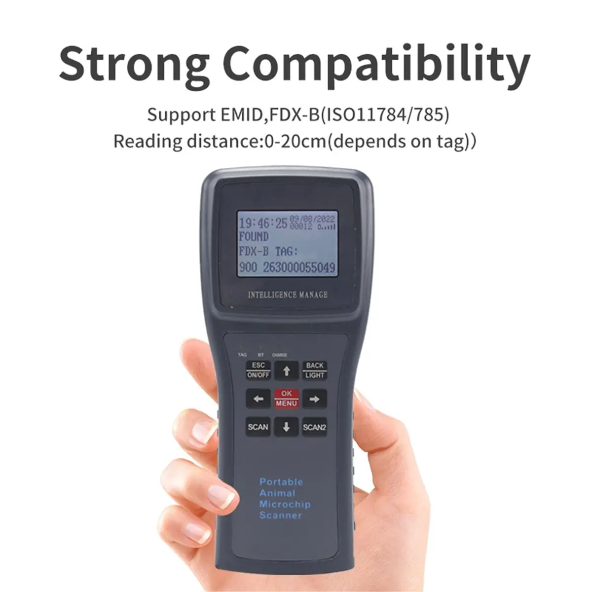 RFID Animal Chip Scanner ISO11784 ISO11785 Animal Reader EMID -B 134.2khz 125khz Reader BT USB Animal Chip Scanner