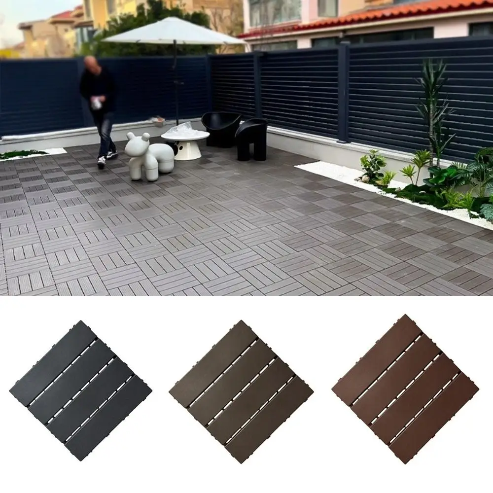 

30x30cm ​Hardwood Decking Tiles​ Anti-slip​ ​Waterproof ​Interlocking Composite Floor​ ​Self-Paving Design​