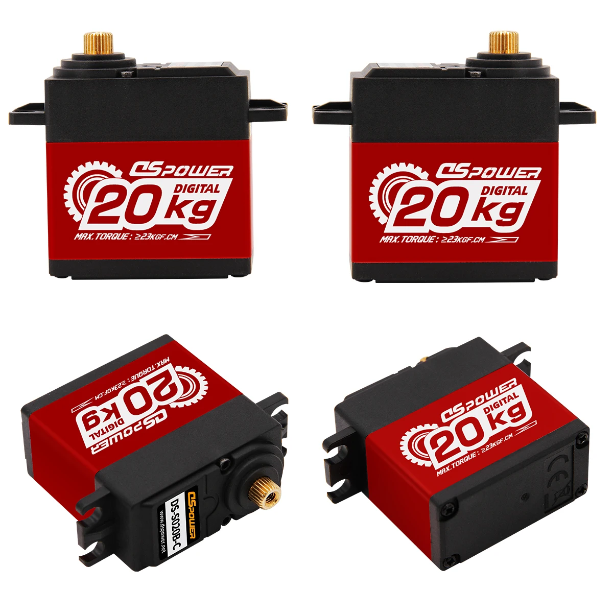DSpower 20KG 24KG 30KG Metal Gear Servo Core/Coreless/Brushless Motor Large Torque Waterproof RC Servo for 1/8 1/10 RC Car Robot