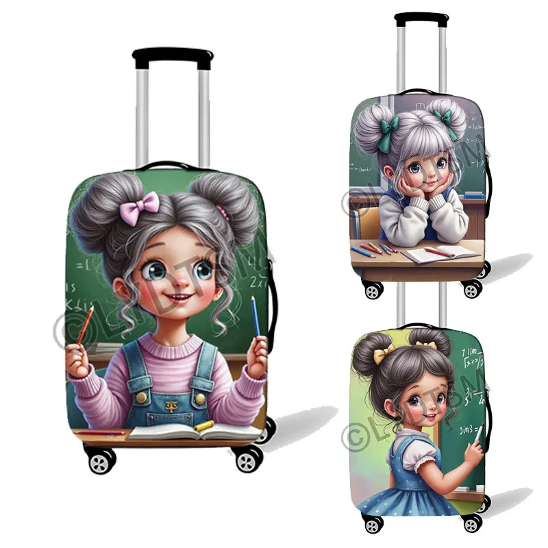 

18-30 Inches Cute Girl Studying Luggage Cover for Travel Girl Reading Book Suitcase Trolley Case Protective Suitcase Cover
