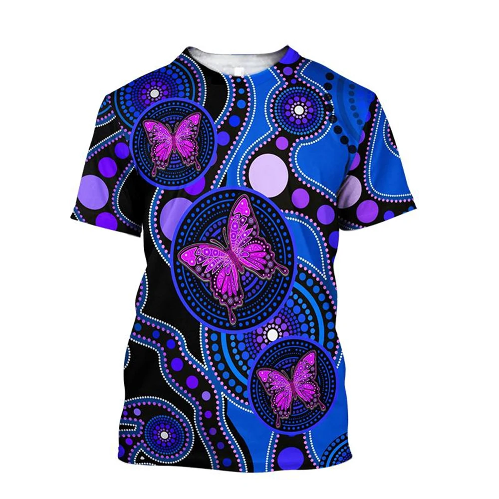 New Art Creation: Indigenous Turtle Pointillism Art 3D Printing T-shirt Vertigo Hypnosis Vortex Fashion Personality Fun T-shirt