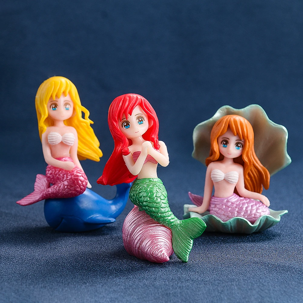 1 Set Shell Mermaid Micro Landscape Diy Bonsai Fish Tank Ornament Doll Ocean Cake Decoration Accessories DIY Kawaii Room Decor