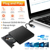 2 en 1 USB3.0 C delgado externo DVD RW CD escritor unidad grabadora reproductor unidades ópticas para ordenador portátil PC grabadora de DVD portátil