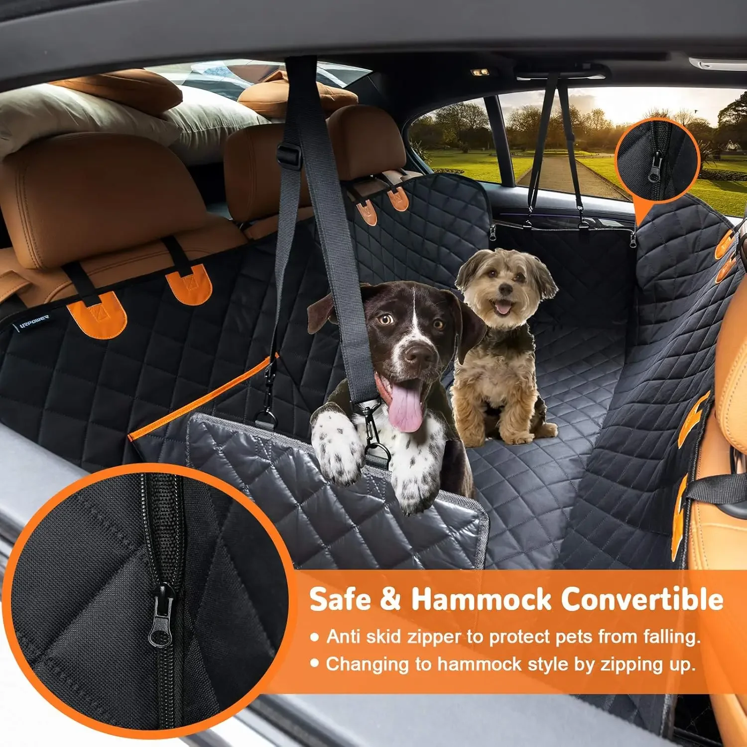 Dog Car Seat Cover  for 100% Waterproof  Hammock 600D Heavy Duty Scratch Proof Nonslip Durable Coversm for Cars and Jeeps, SUVs