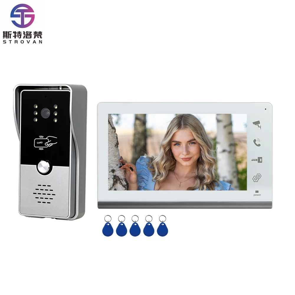 

7 Inch Apartment Intercom System Doorphone Waterproof Night Vison Doorbell Video Intercom Unlock for Villa