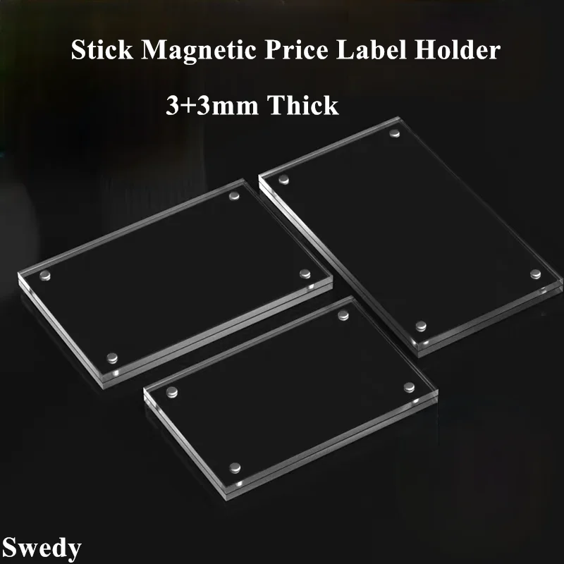 10 Pieces A6 100x150mm Wall Mount Magnetic Acrylic Shelf Price Label Holder Sticker Table Menu Paper Sign Holder Photo Ad Frame