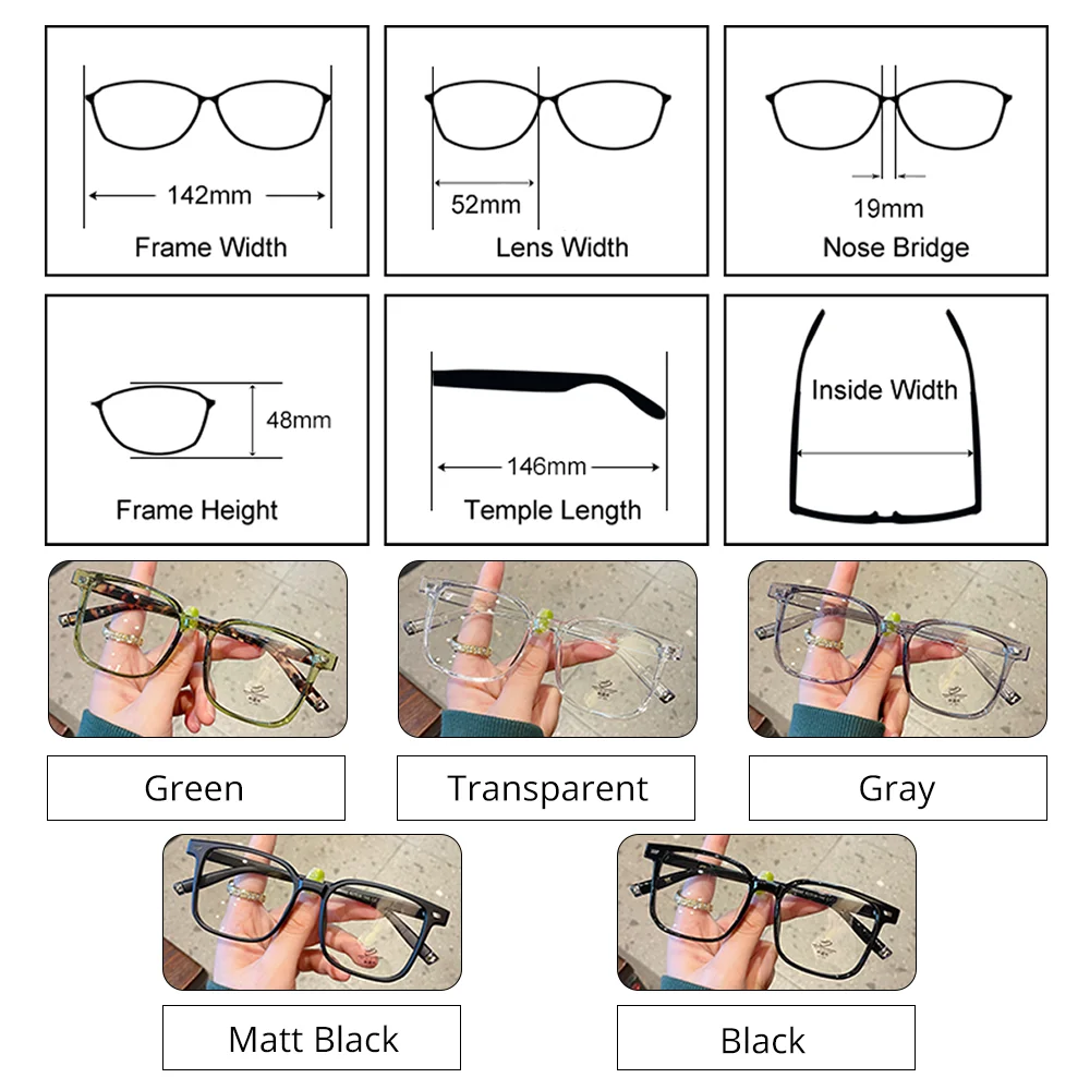 Vintage Square Green Glasses Women Clear No Grade Myopia Prescription Optical Frames Transparent Glasses Men Rivet Eyeglasses
