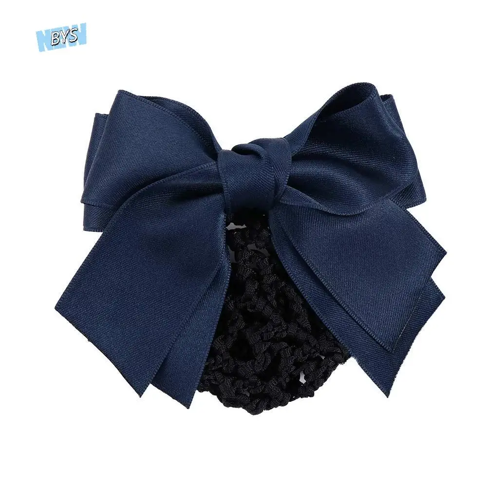 

Elegant Sweet For Girls Hotel Female Bowknot Ponytail Clip Women Spring Clip Hairgrips Cover Net Korean Bun Snood