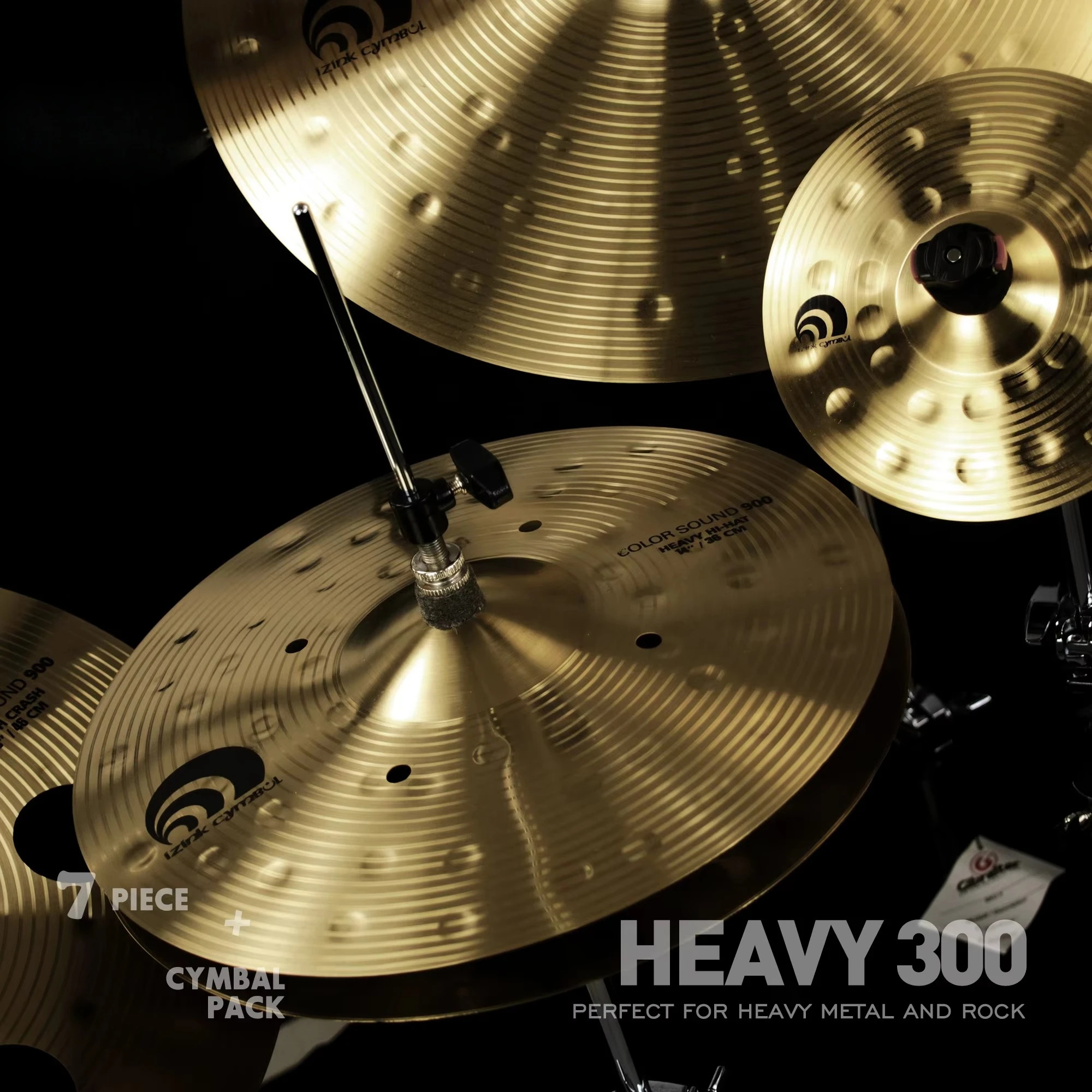 Professional 7-Piece Drum Cymbal Pack Set CPTZ001 Including Bag with Premium Percussion Instruments