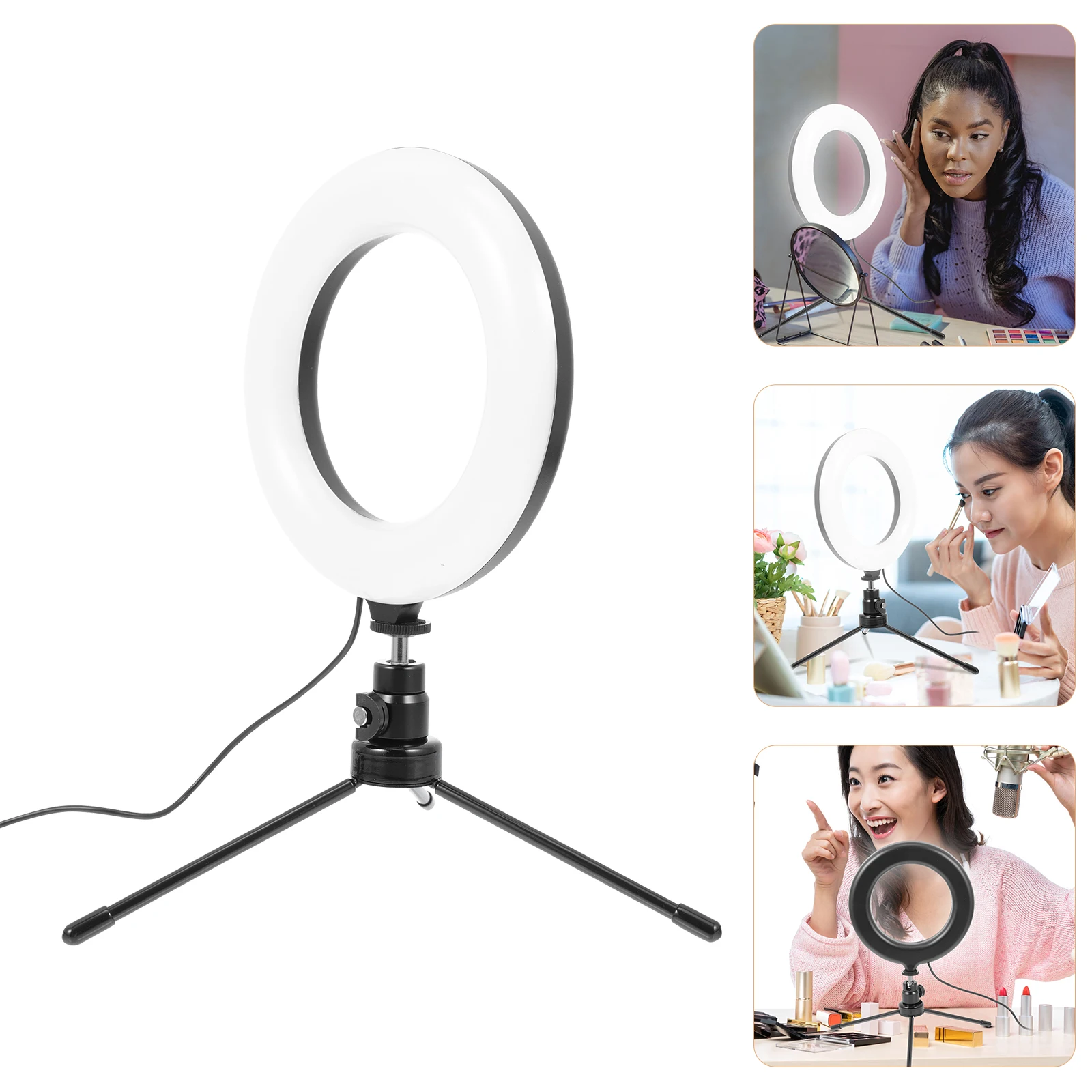 

Portable LED Lamp for Live Streaming Black Light Adjustable Clip Wide Angle ABS Material Durable Use Photography