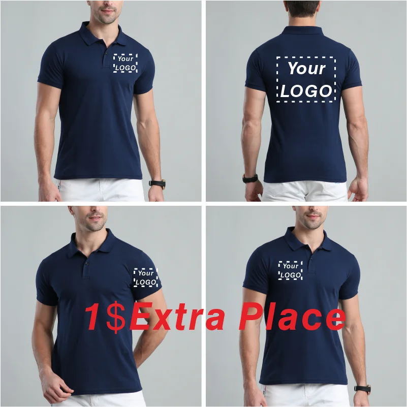 Summer casual breathable Polo shirt custom logo printing picture embroidery personality design men and women short-sleeved tops