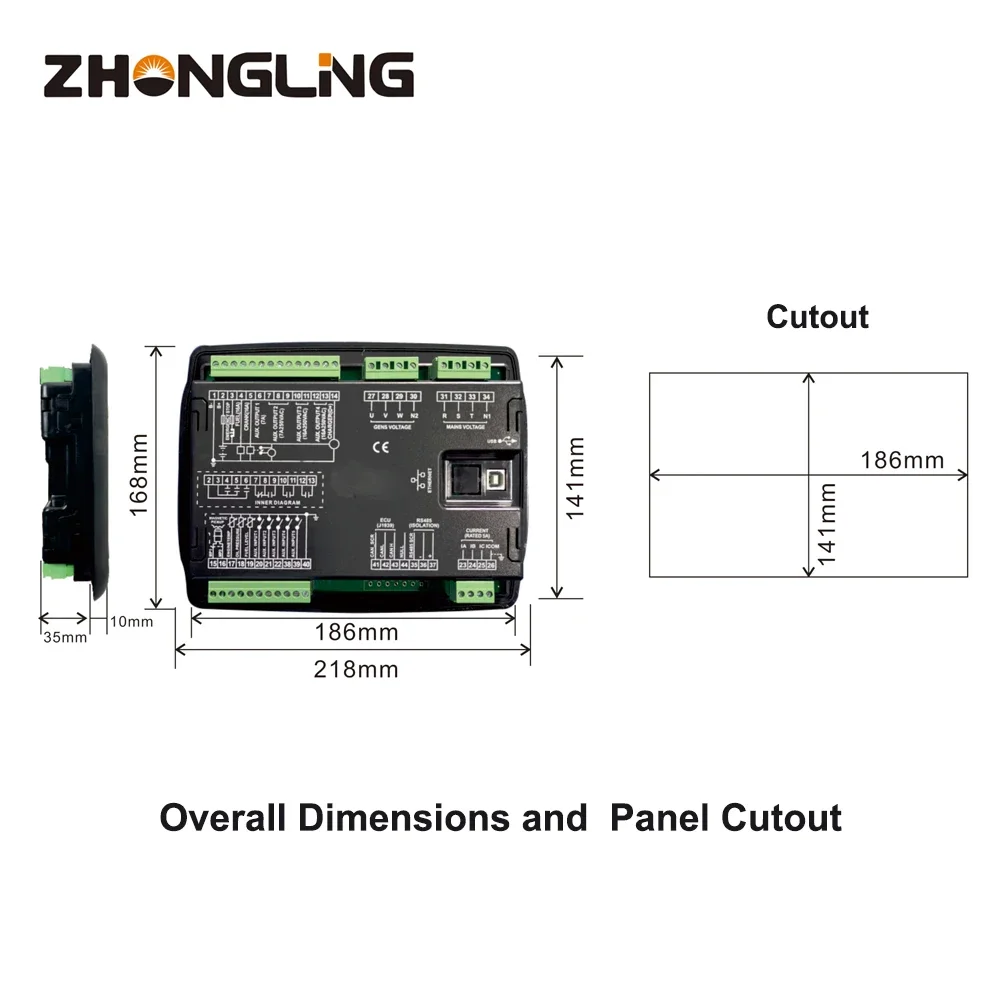 Control datakom CLE8110CAN for diesel genset ZHONGLING  electric control panel automotive control module