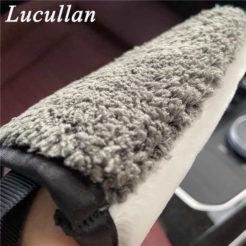 Lucullan 3th Interior Detailing Mitt One Side Brush-like Bristle,The Other is Terry Towel