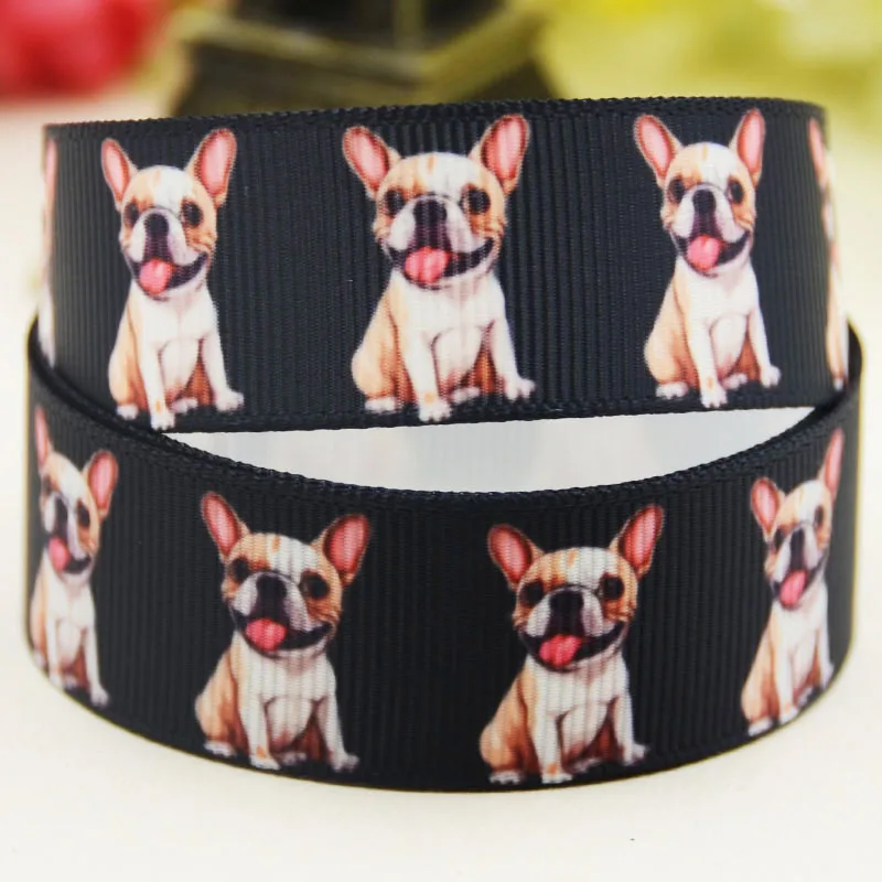 22mm 25mm 38mm 75mm dog cartoon printed Grosgrain Ribbon party decoration 10 Yards satin ribbons