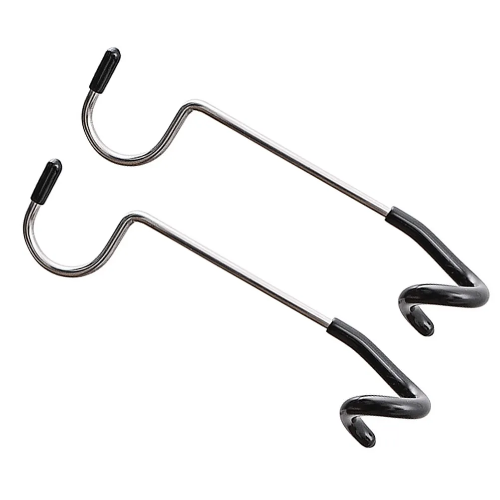 2Pcs Stainless Steel Tent Lamp Hooks Rubber Sleeve Anti-Slip Camping Light Pole Hangers Outdoor Gadgets Lantern Bag Holder