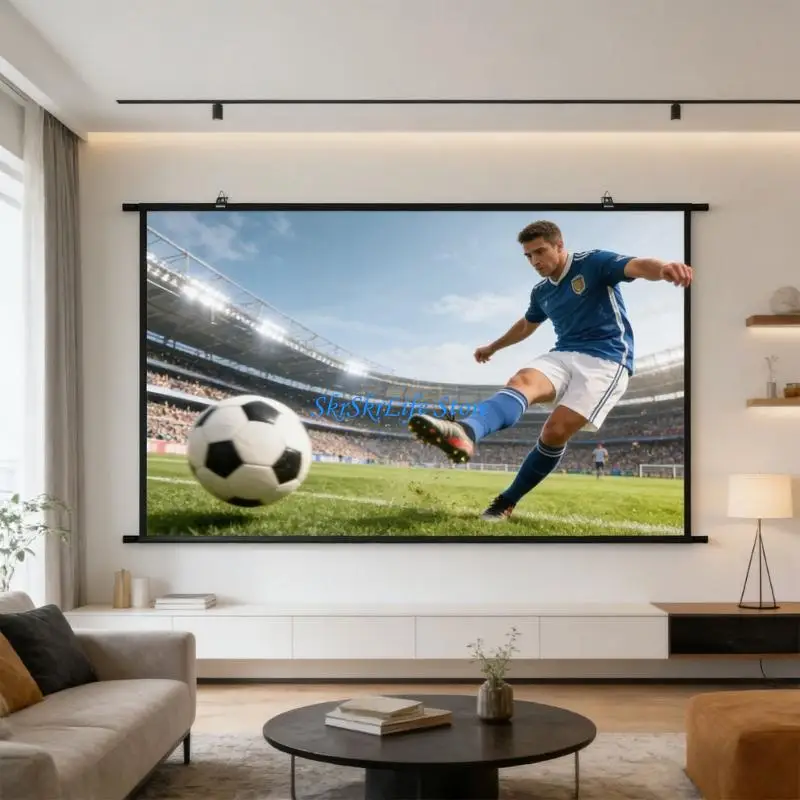 E65E Milk Silk Projector Screen 16:9 Wall Mount Projection Screen For Home Theater