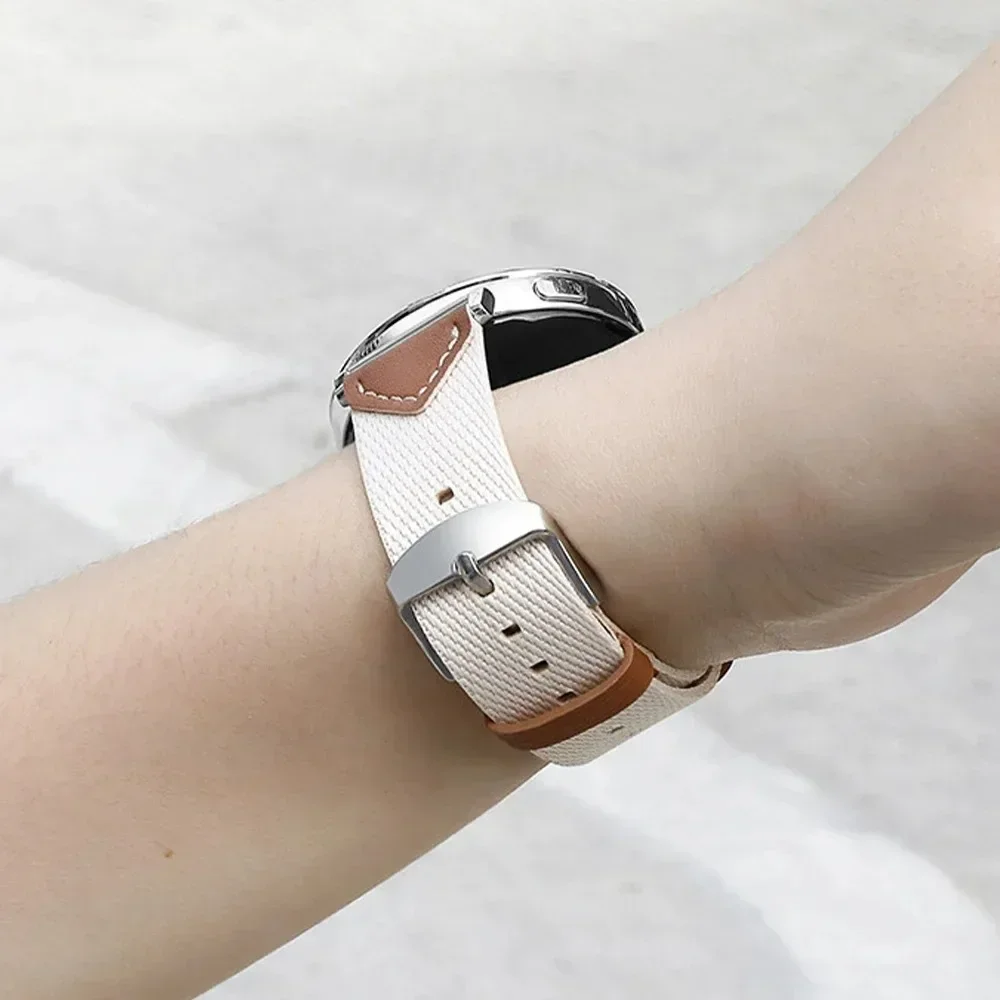 18 مللي متر نايلون + حزام مضفر من الجلد لساعة هواوي GT5/4 41 مللي متر سوار بديل رسمي ساعة هواوي 5 GT5 Pro 42 مللي متر معصمه