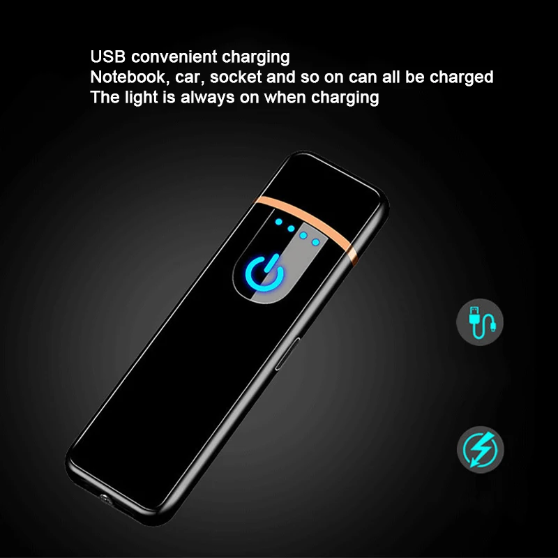 USB Rechargeable Tungsten Wire Safety Lighter Portable Fast Charging Lighter Men\'s Exquisite Gift Cigarette Accessory Ignition