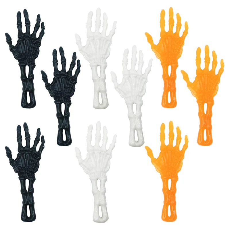 10Pcs Halloween Ejection Ghost Hand Launcher Stretchy Pullable Decompression Toy Gift Kids Birthday Party Favors Party Gift