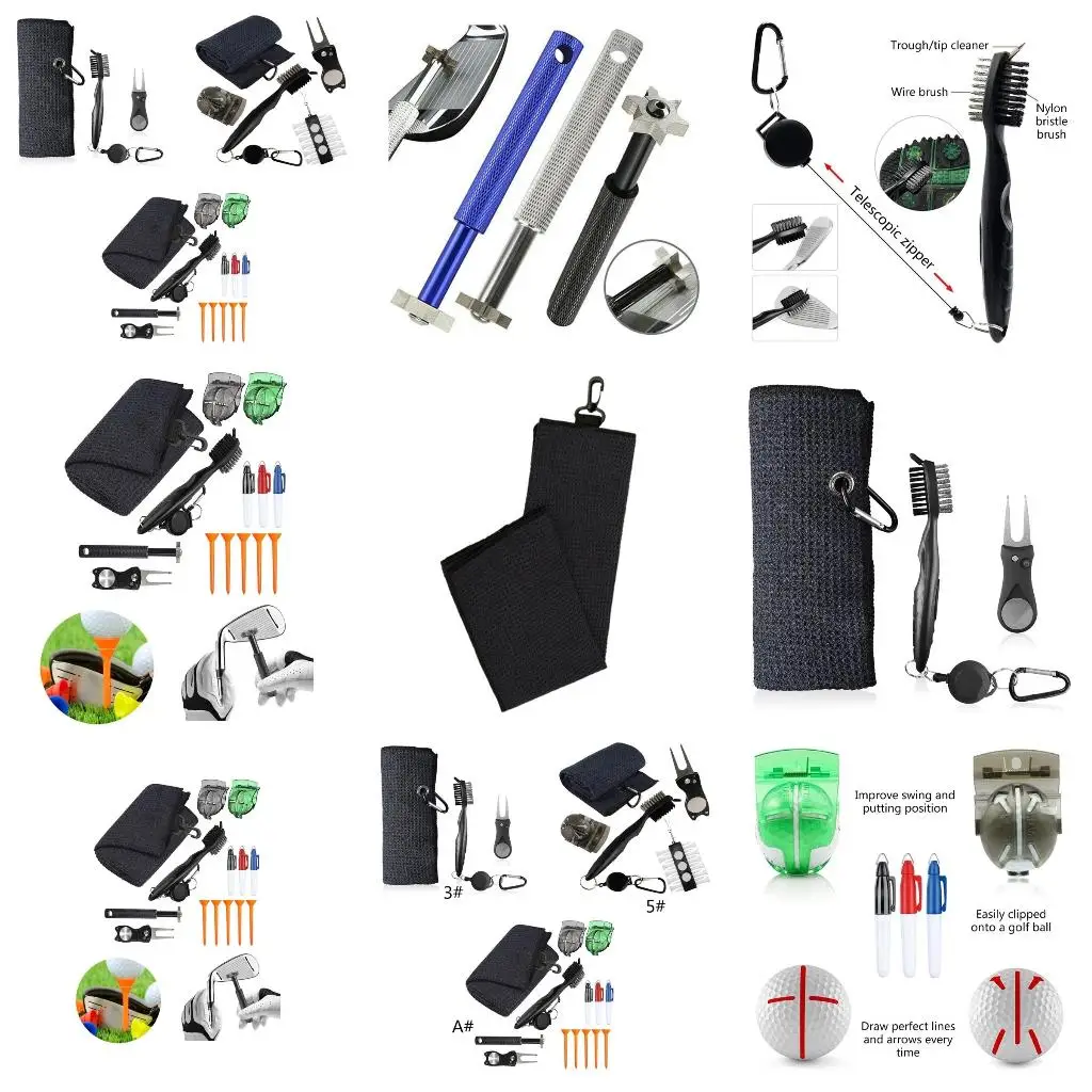 

Q39E Multi-in-1 Golf Club Cleaning Set and Repair Tool Accessory for Golf Bag