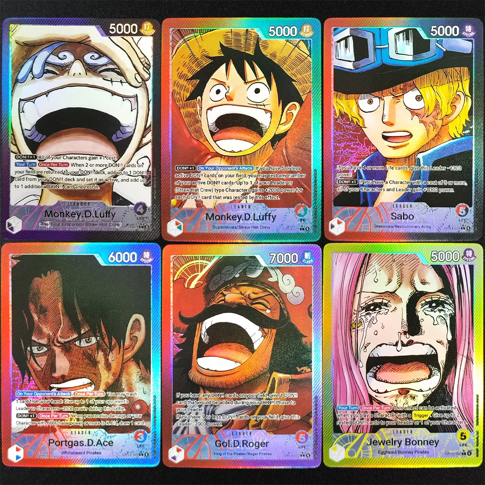 DIY Proxy One Piece OPCG English Luffy Sabo Taech Enel Buggy Sanji Roger Uta King Zoro Smoker Ace Law Jinbe Anime Flash Card Toy