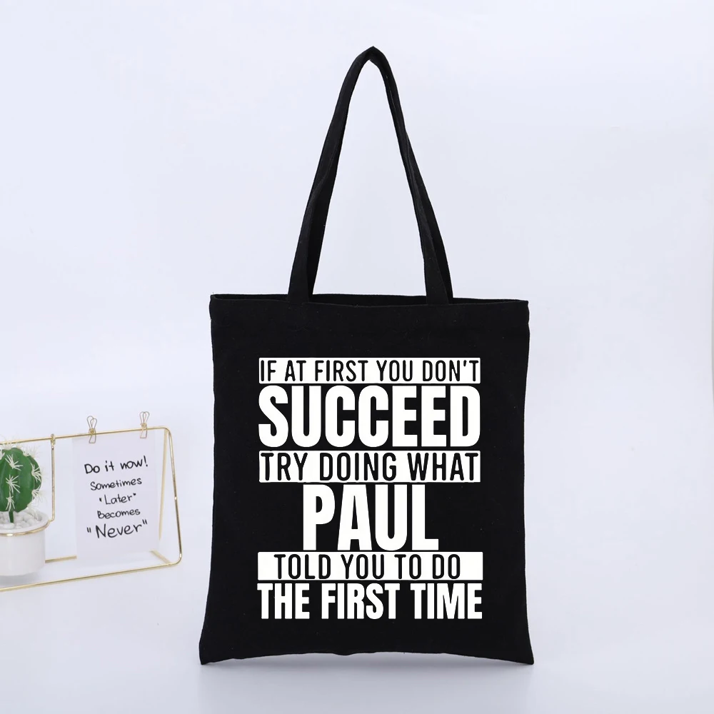 Slogan-Style Canvas Tote Bag, Casual Shopping Bag for Daily Use
