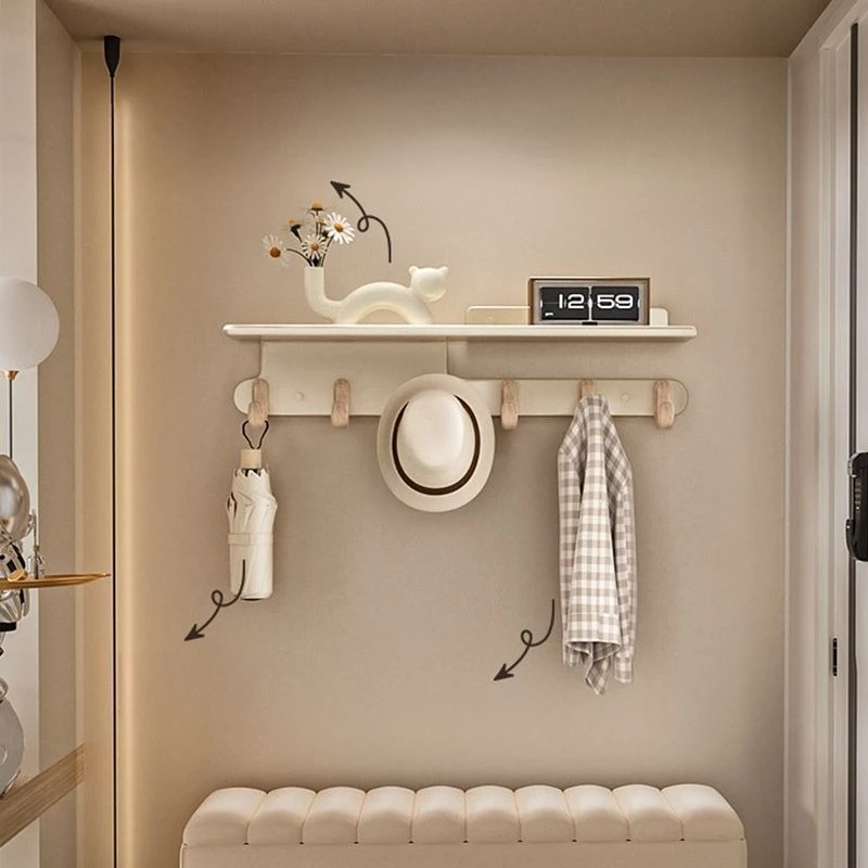 Entrance Storage Coat Rack Wall Hanging Clothes Hook for Bathroom Living Room Bathroom Rack Wall Storage Clothes Multiple Hooks