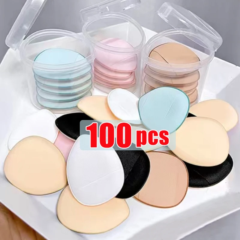 1/100pcs Mini Dry and Wet Use Drop-shaped Cosmetic Puff Face Powder Puff Soft Foundation Sponge Cosmetic Air Cushion Beauty Tool