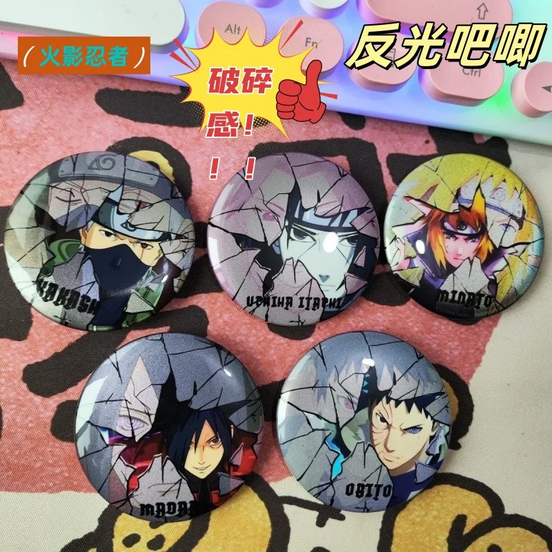 

Наруто аниме светоотражающий значок на заказ Какаши Итачи Обито Учиха Мадара Минато аксессуары для косплея сломанный стиль булавка Коллекционная