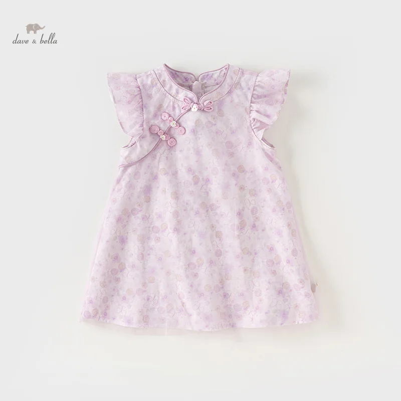 

Платье Dave Bella для девочек, осенне-весенняя элегантная детская юбка в китайском стиле, платье ханьфу, верхняя одежда без рукавов, детская одежда DB2241021