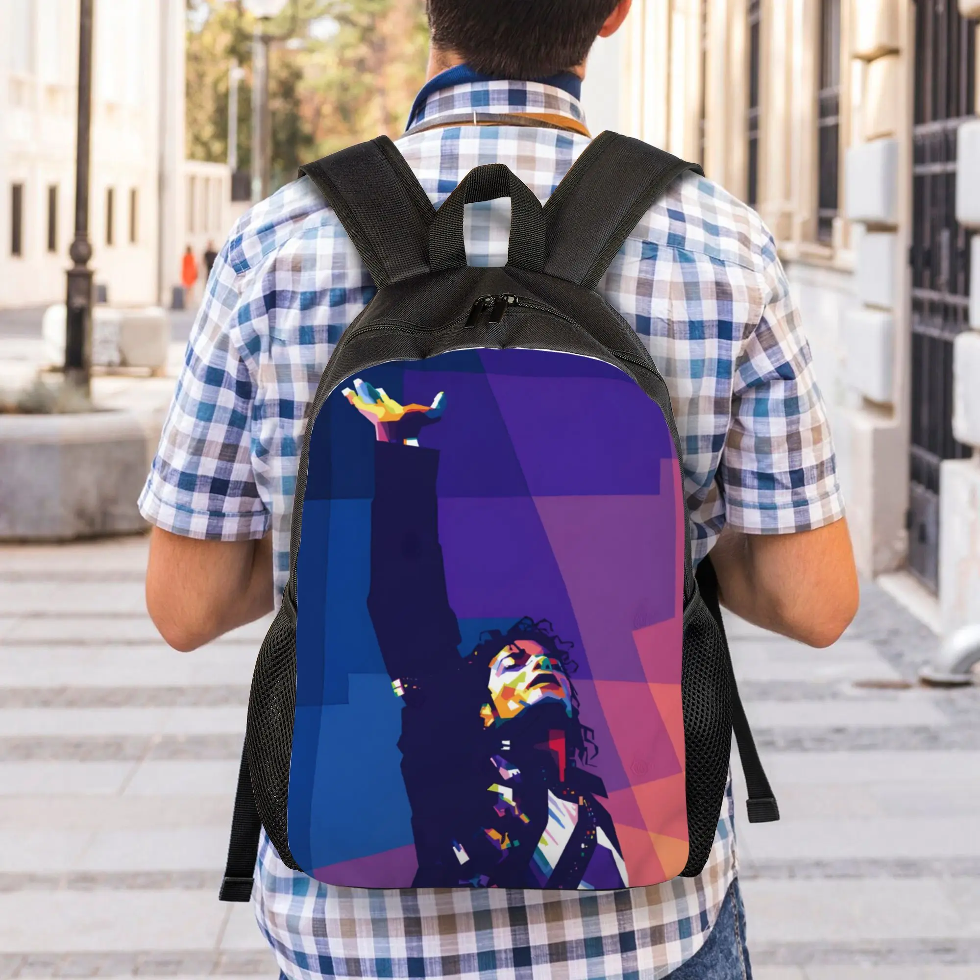 

Back to school season MJ King of Pop7 Bookbag Female Solid Backpack