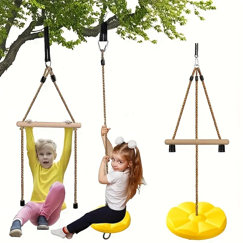 Altalena circolare 3 in 1 con stelo di scimmia, altalena per bambini, altalena circolare in plastica per interni ed esterni