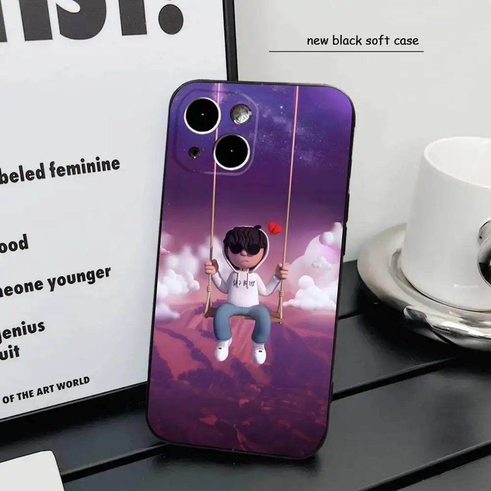 Singer Junior H Sad Boyz  Phone Case For iPhone16,15,14,13,12 Mini 11 Pro XR,X,XS,MAX 7,8 Plus Silicone Cover Soft Black