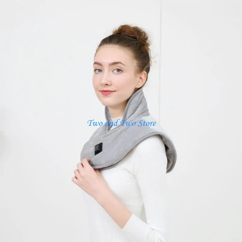 HX6F Adjustable Heated Scarf Wrap for Neck Back Shoulder Soft Fleece USB Powered