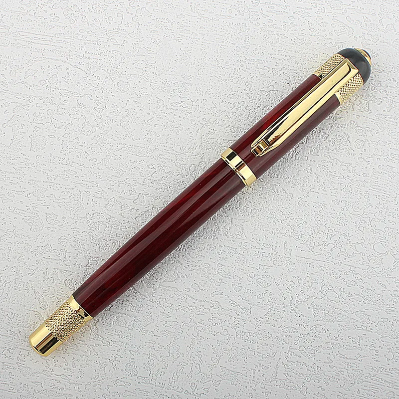 High Quality Ballpoint Pen Business Signing Pen Redwood Gold Clip Replaceable Refill Office School Supplies Stationery