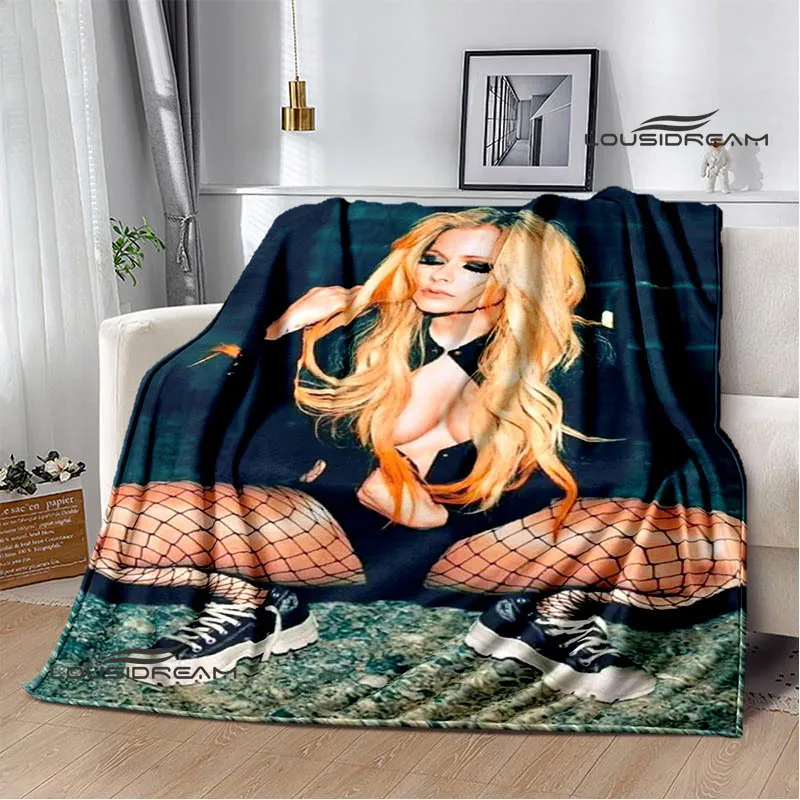 Singer A-AVRIL LAVIGNE Printed blanket Flannel Warm blankets Soft and comfortable blanket bed linings cubre cama Birthday Gift