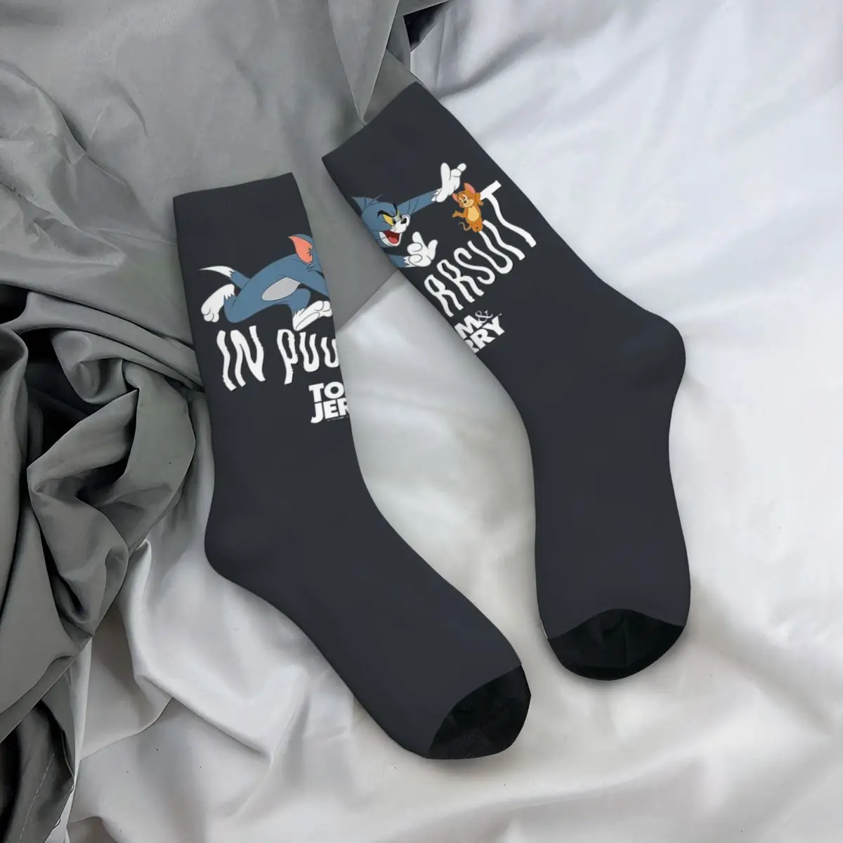 Tom und Jerry Socken Herbststrümpfe Gothic Herren Hochwertige Socken Grafik Laufsport Antibakterielle Socken