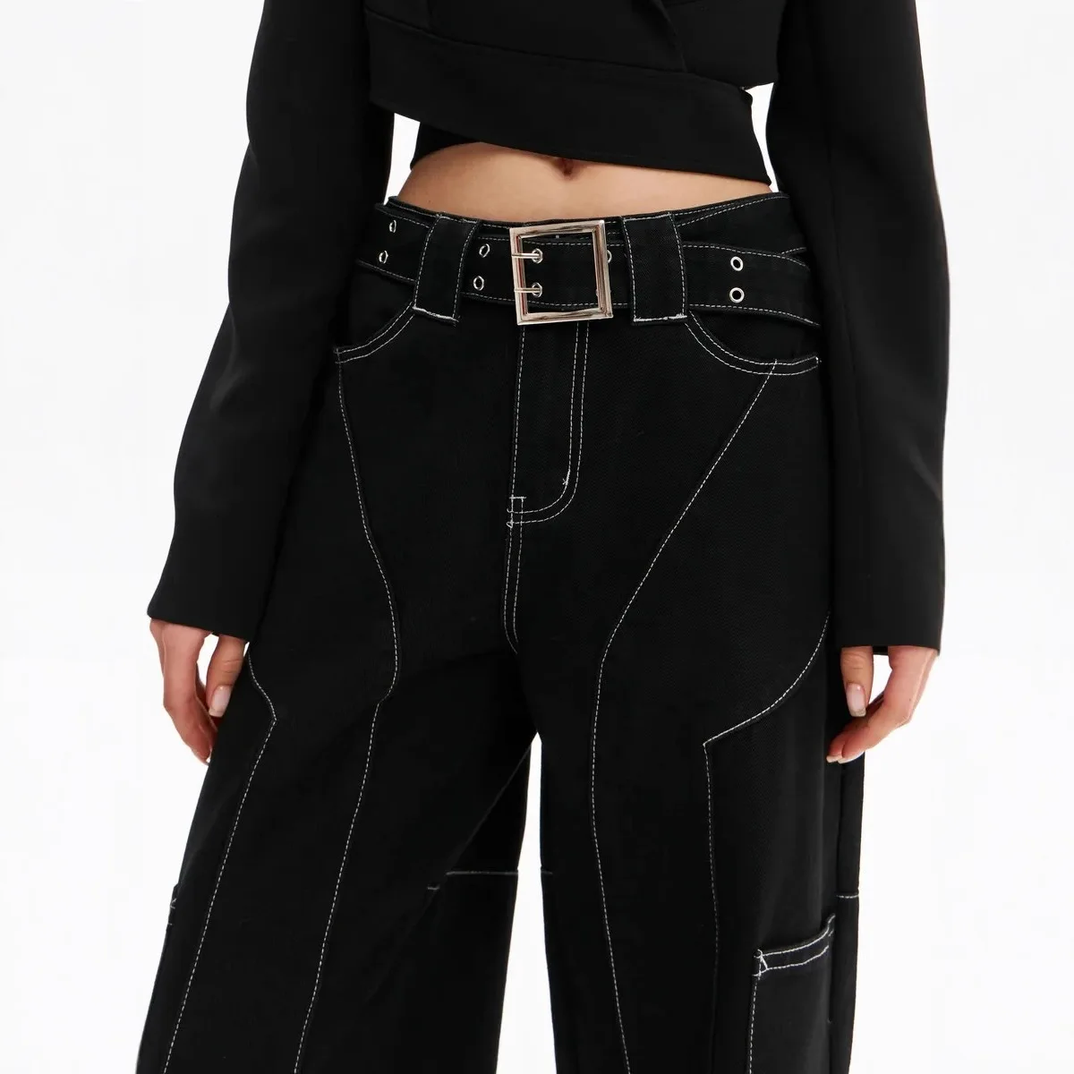 

Джинсы Deep Blue American Street Knife свободного кроя с широкими штанинами, с высокой талией, прямые, с изогнутым кроем, свободные, с высокой талией