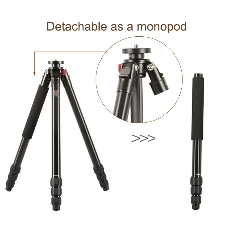 New Style Professional Aluminum Alloy Triangular Center Tube Tripod Reduce the Storage Space