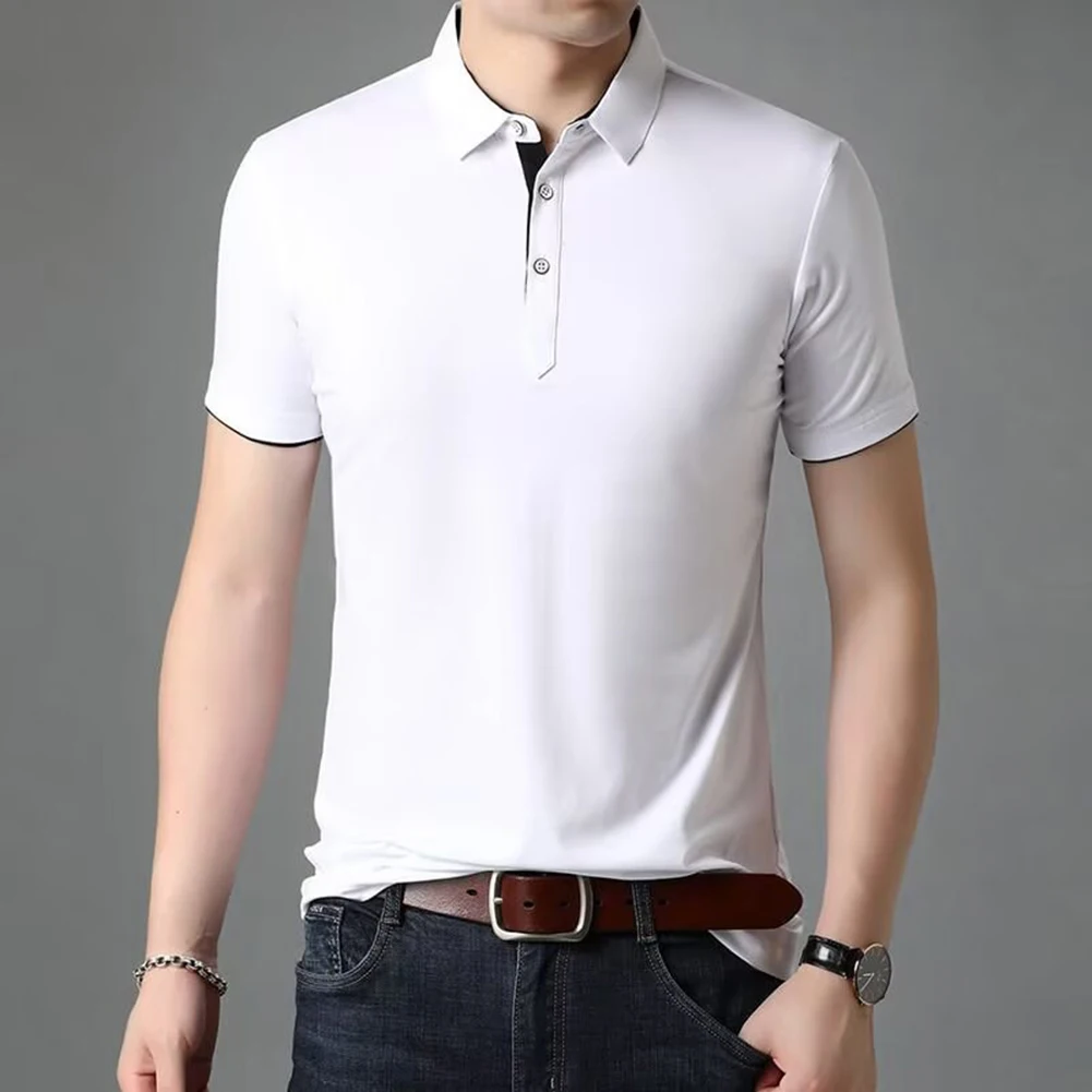 

Short Sleeve Shirts Casual Business Tops Great For Casual Events 81 Polyester Basic Solid Color Brand New Condition